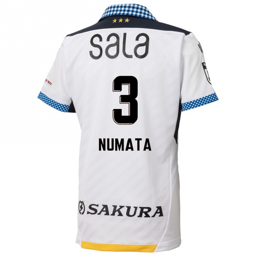 Kids Football Taiki Numata #3 White Black Away Jersey 2024/25 T-Shirt Canada