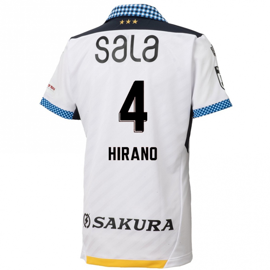 Kids Football Rion Hirano #4 White Black Away Jersey 2024/25 T-Shirt Canada