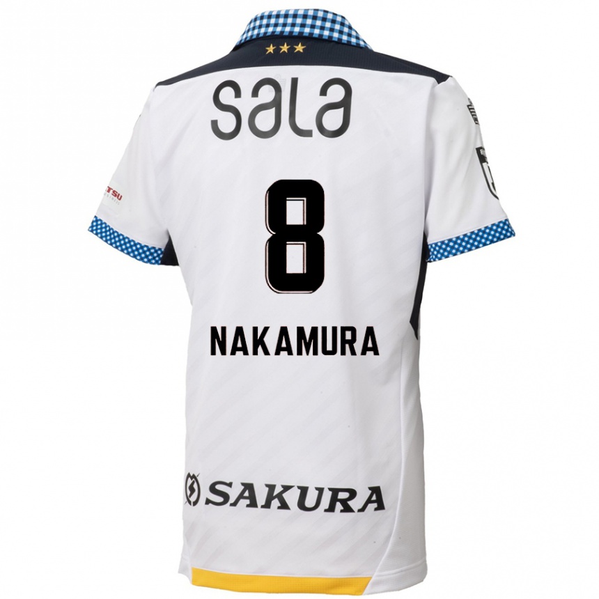 Enfant Football Maillot Shunta Nakamura #8 Blanc Noir Tenues Extérieur 2024/25 Canada