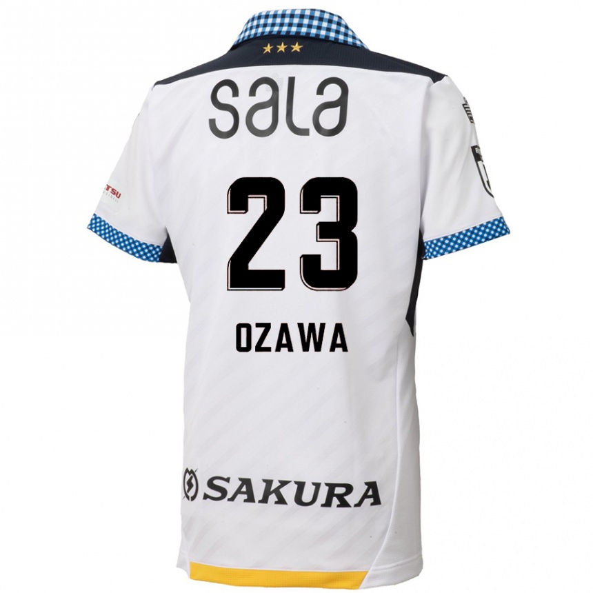 Kids Football Yugo Ozawa #23 White Black Away Jersey 2024/25 T-Shirt Canada