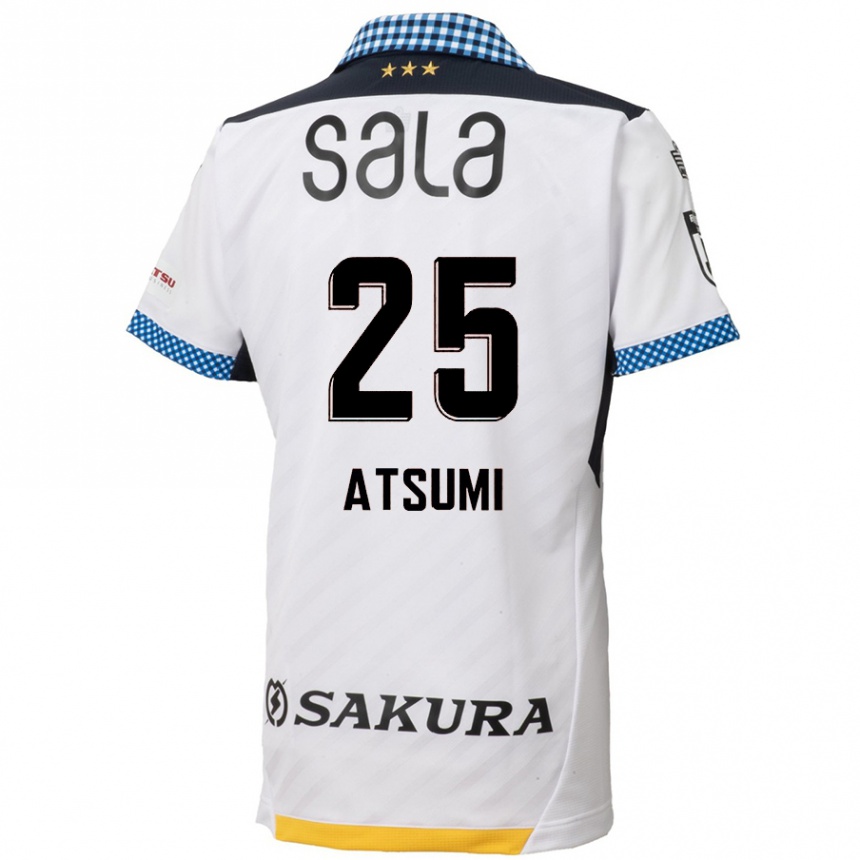 Kids Football Keita Atsumi #25 White Black Away Jersey 2024/25 T-Shirt Canada