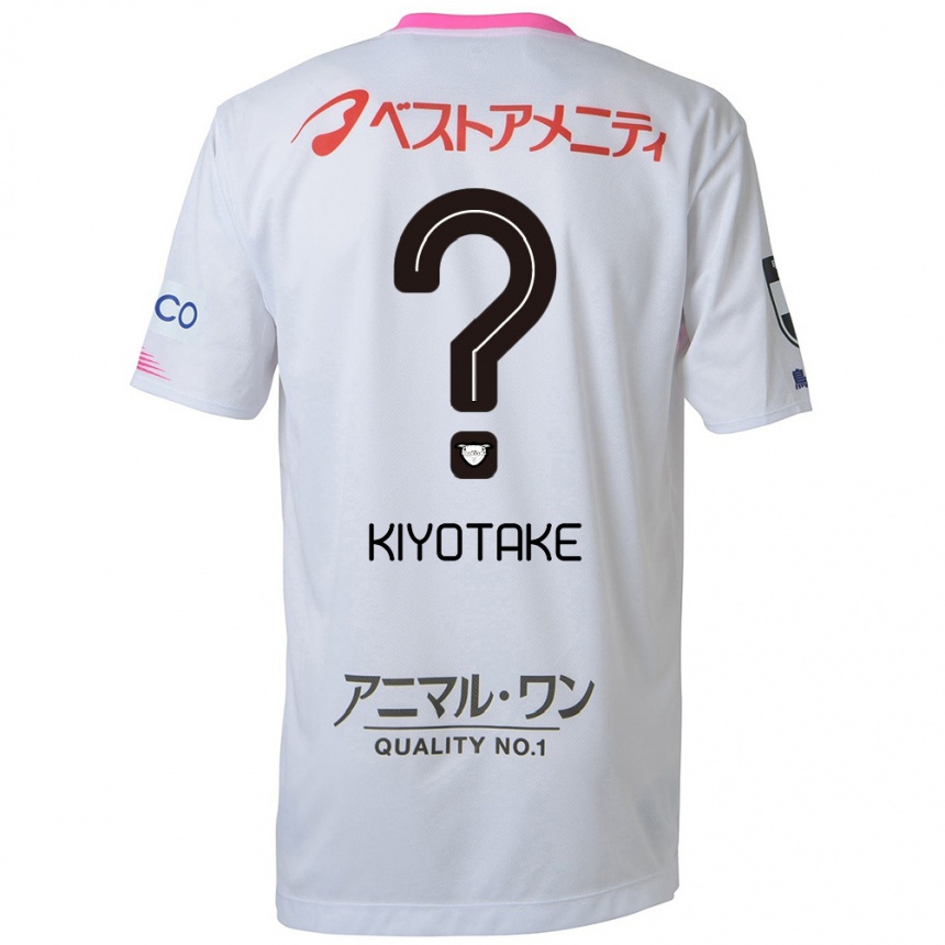 Kids Football Hiroshi Kiyotake #0 White Blue Pink Away Jersey 2024/25 T-Shirt Canada