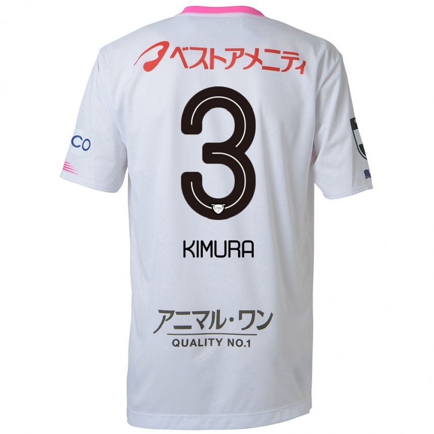 Enfant Football Maillot Seiji Kimura #3 Blanc Bleu Rose Tenues Extérieur 2024/25 Canada