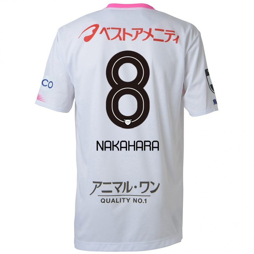 Kids Football Hikaru Nakahara #8 White Blue Pink Away Jersey 2024/25 T-Shirt Canada