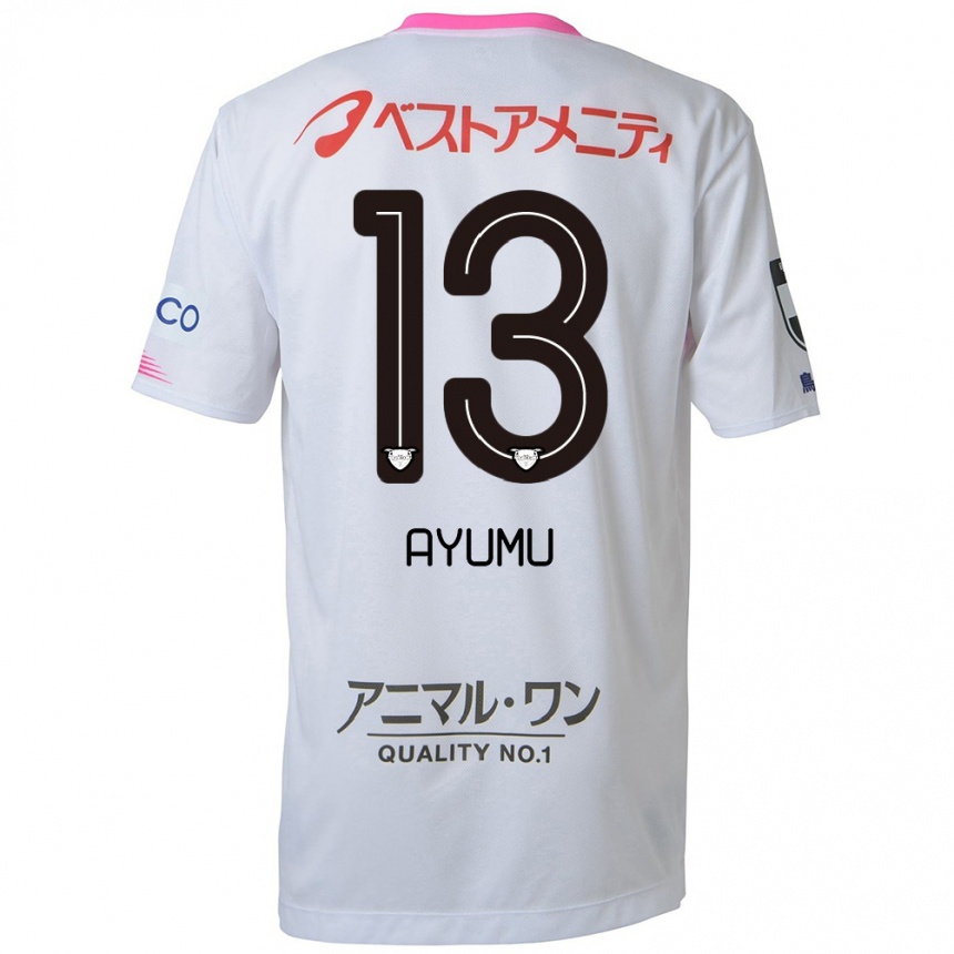 Enfant Football Maillot Ayumu Yokoyama #13 Blanc Bleu Rose Tenues Extérieur 2024/25 Canada