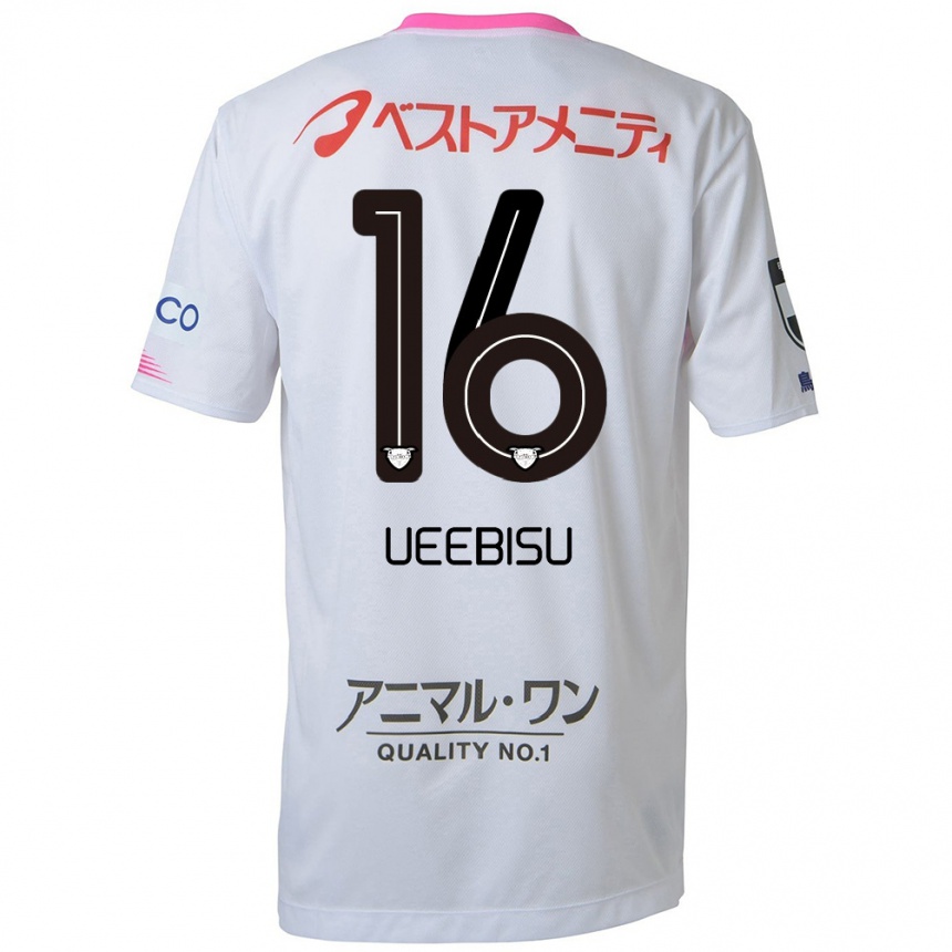 Enfant Football Maillot Katsunori Ueebisu #16 Blanc Bleu Rose Tenues Extérieur 2024/25 Canada