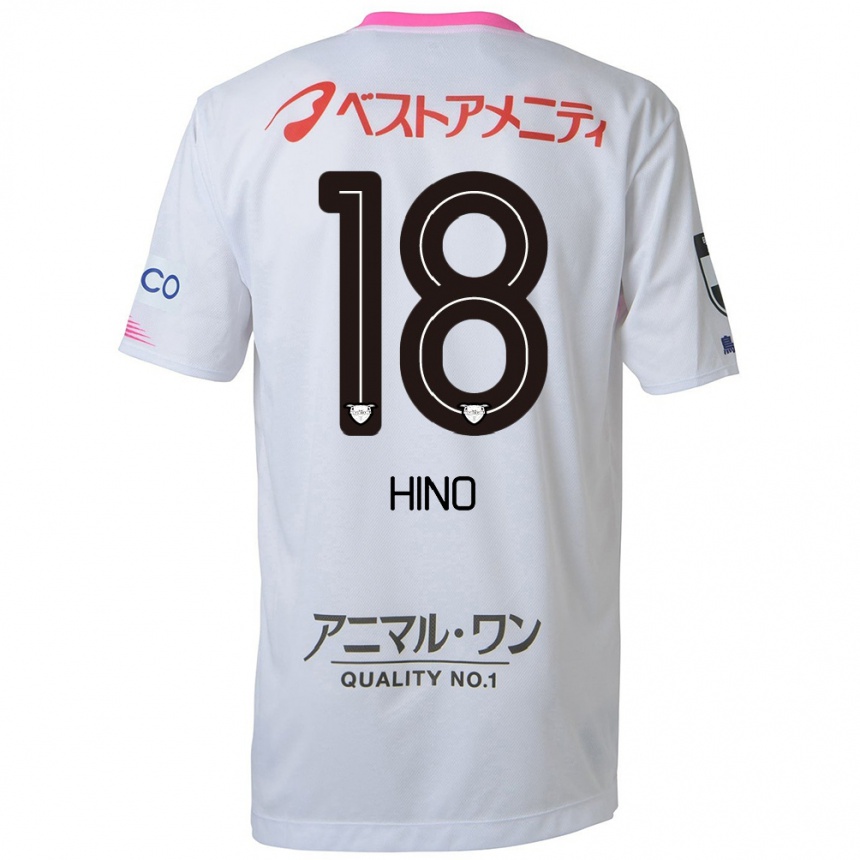 Enfant Football Maillot Shota Hino #18 Blanc Bleu Rose Tenues Extérieur 2024/25 Canada