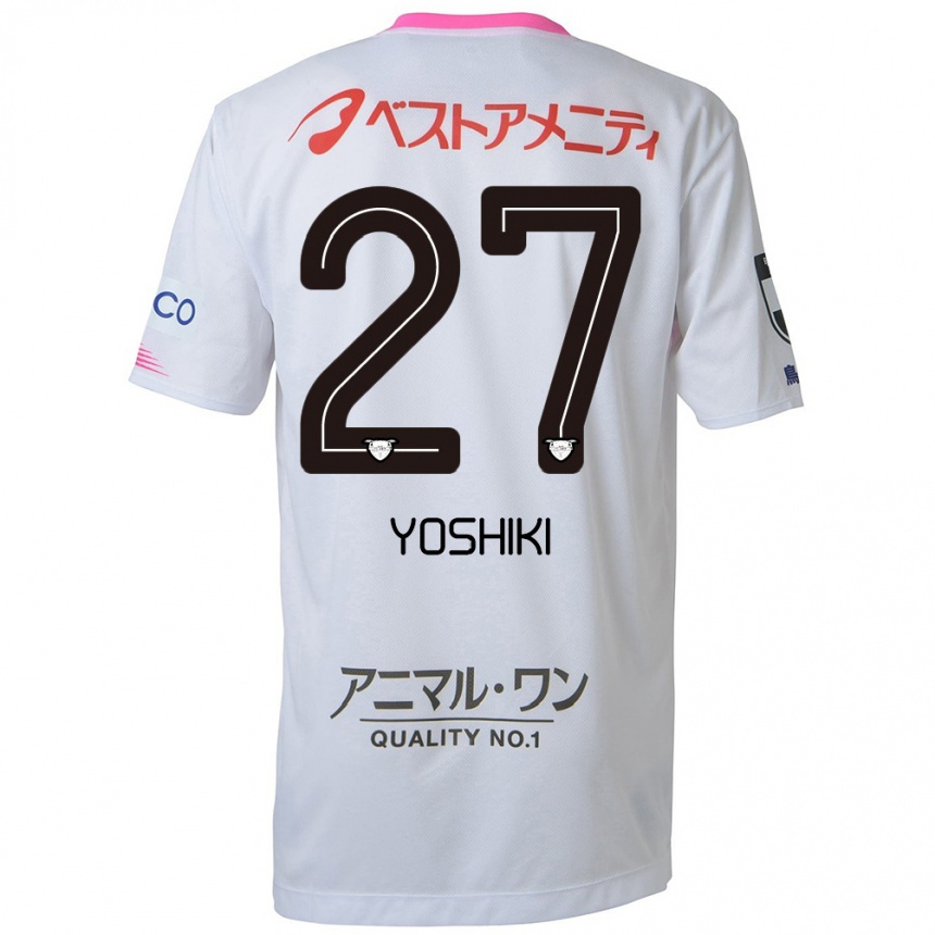 Enfant Football Maillot Yoshiki Narahara #27 Blanc Bleu Rose Tenues Extérieur 2024/25 Canada