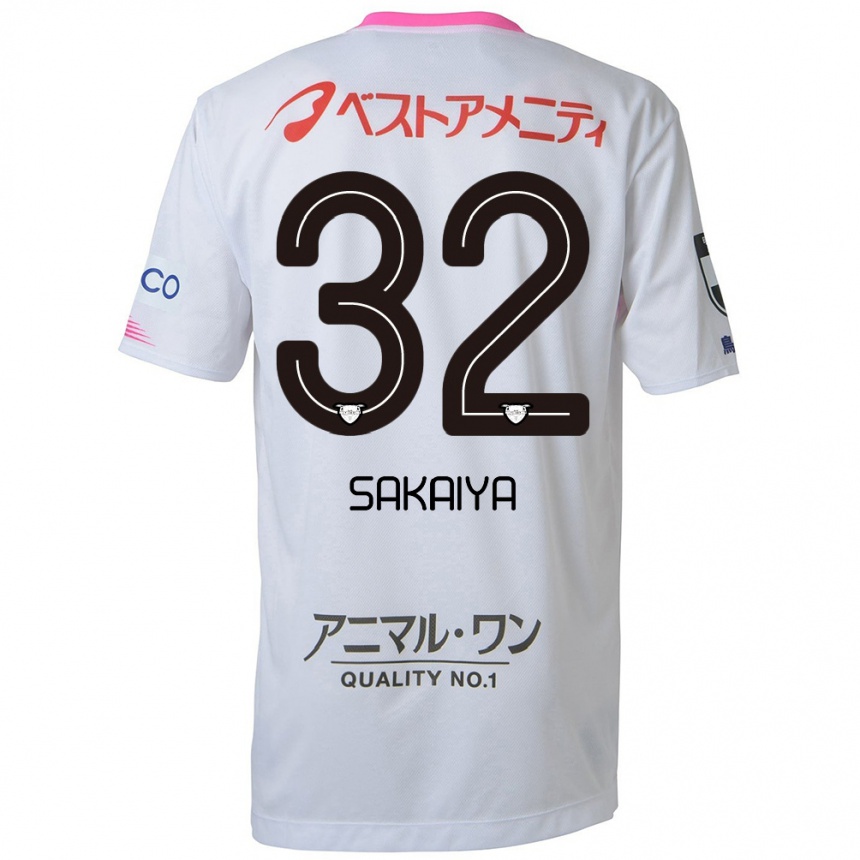 Enfant Football Maillot Keisuke Sakaiya #32 Blanc Bleu Rose Tenues Extérieur 2024/25 Canada