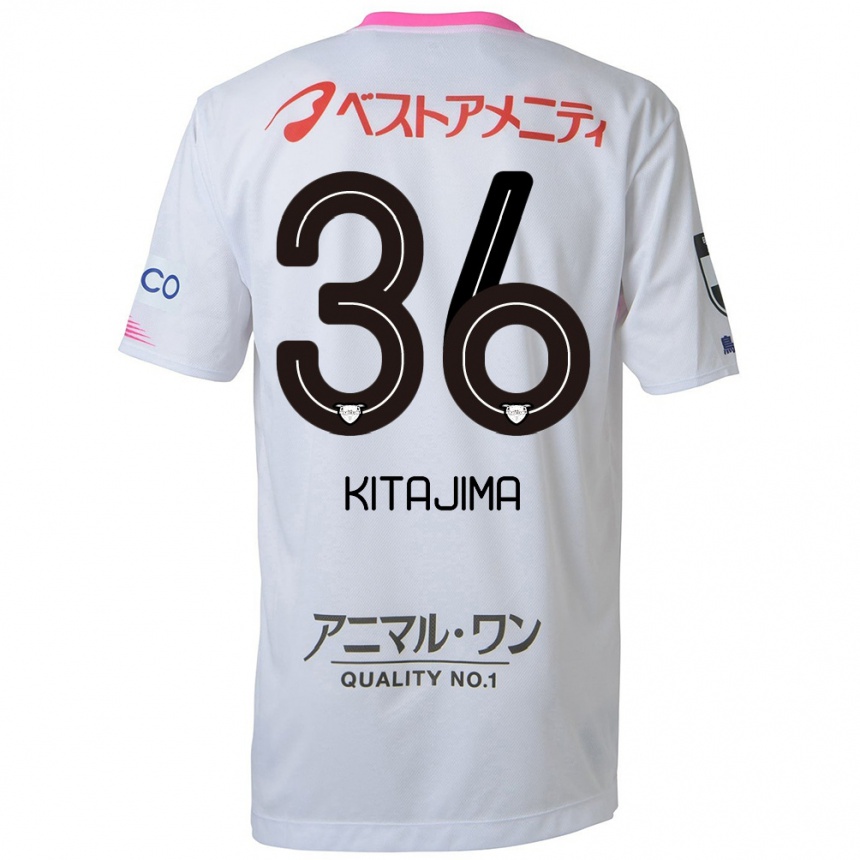 Kids Football Fumiya Kitajima #36 White Blue Pink Away Jersey 2024/25 T-Shirt Canada