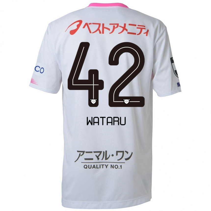 Kids Football Wataru Harada #42 White Blue Pink Away Jersey 2024/25 T-Shirt Canada