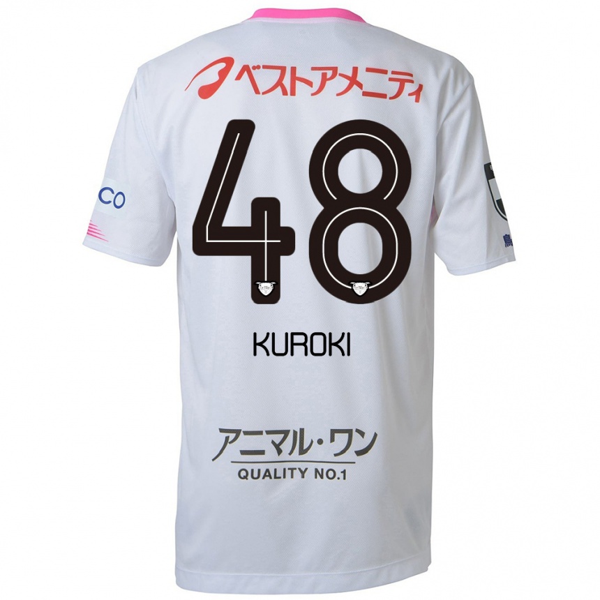 Enfant Football Maillot Yuya Kuroki #48 Blanc Bleu Rose Tenues Extérieur 2024/25 Canada