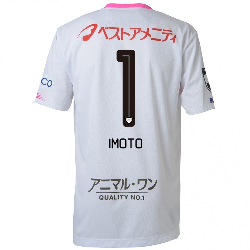 Kids Football Kota Imoto #1 White Blue Pink Away Jersey 2024/25 T-Shirt Canada