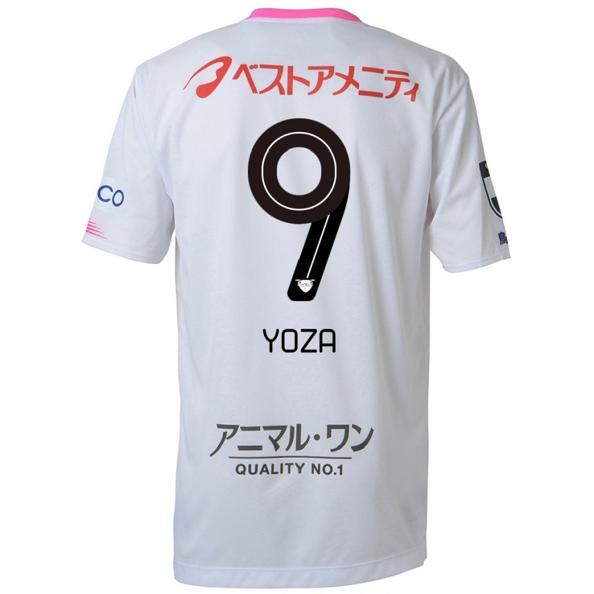 Enfant Football Maillot Tomomichi Yoza #9 Blanc Bleu Rose Tenues Extérieur 2024/25 Canada