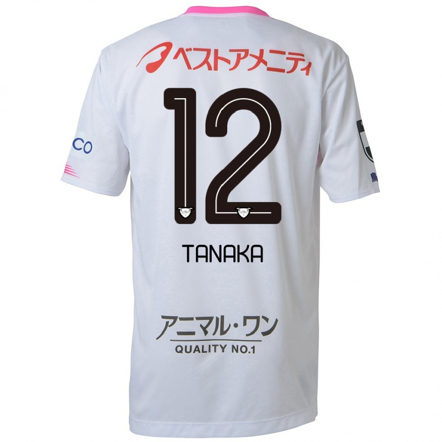 Enfant Football Maillot Kosei Tanaka #12 Blanc Bleu Rose Tenues Extérieur 2024/25 Canada