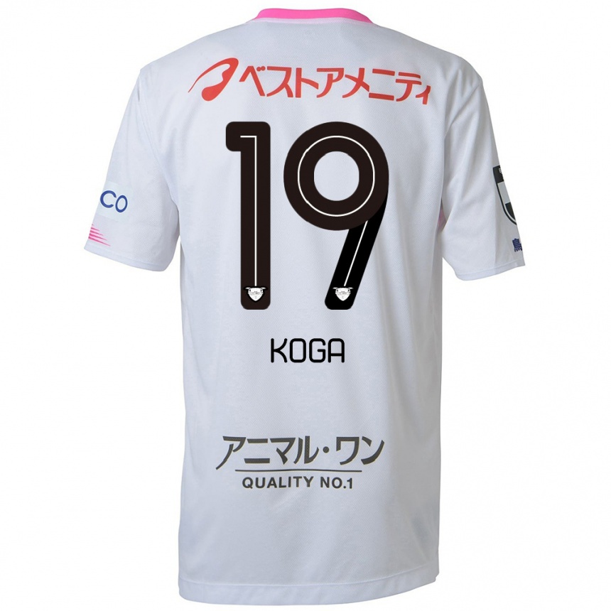 Enfant Football Maillot Ryoma Koga #19 Blanc Bleu Rose Tenues Extérieur 2024/25 Canada