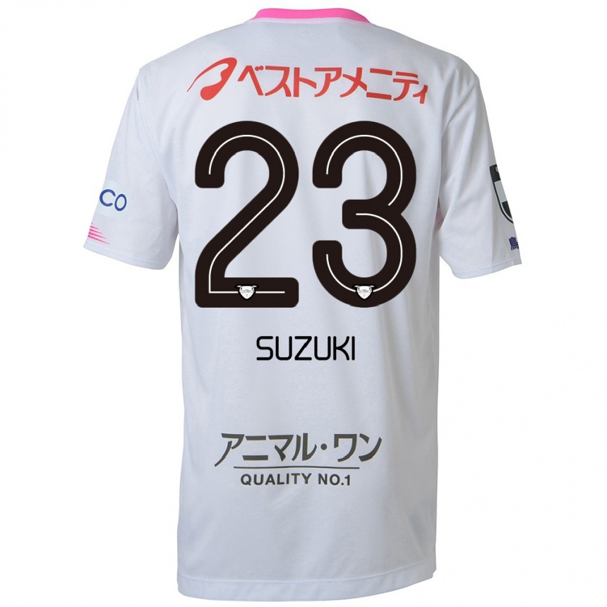 Enfant Football Maillot Yuki Suzuki #23 Blanc Bleu Rose Tenues Extérieur 2024/25 Canada