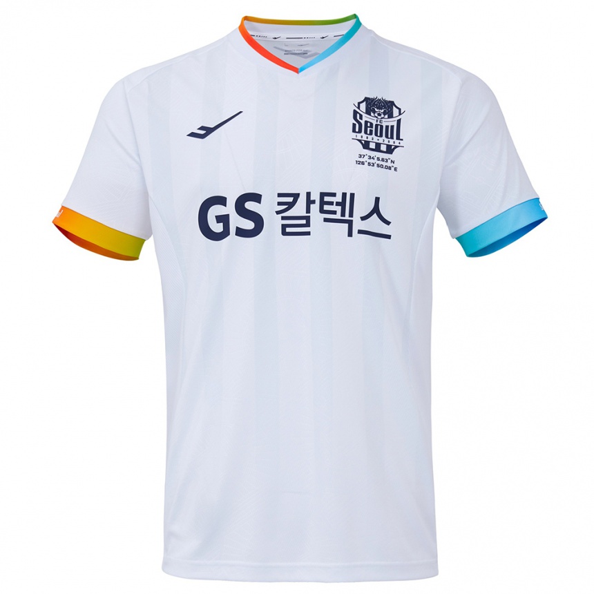 Kids Football Seong-Min Hwang #18 White Blue Away Jersey 2024/25 T-Shirt Canada