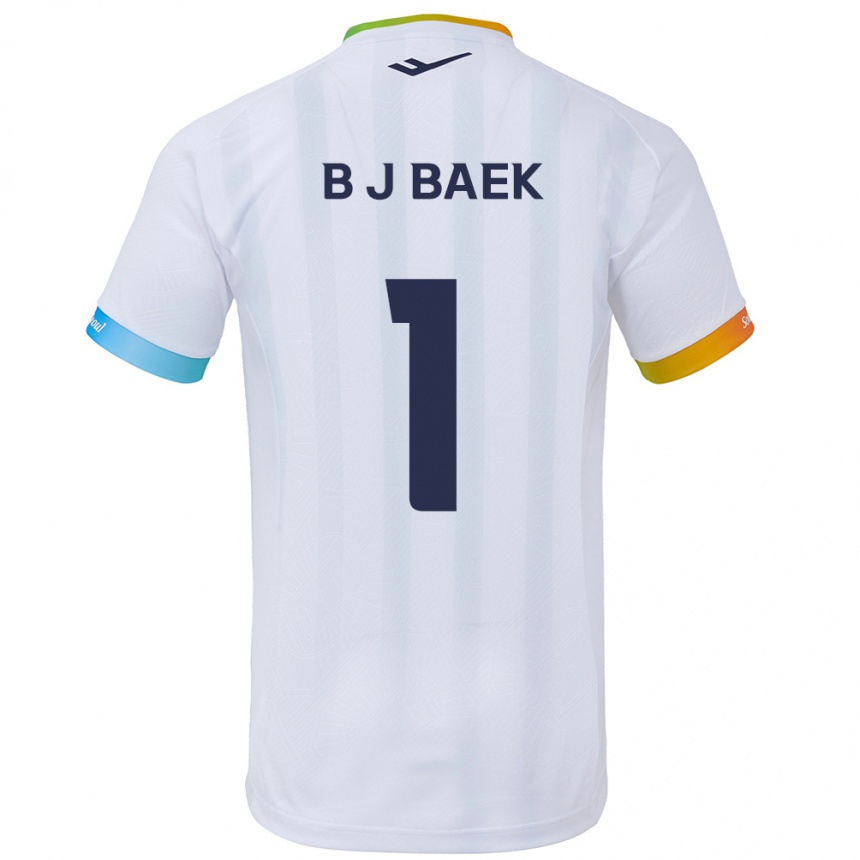 Kids Football Jong-Beom Baek #1 White Blue Away Jersey 2024/25 T-Shirt Canada