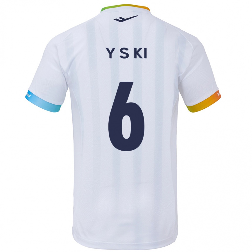 Kids Football Sung-Yueng Ki #6 White Blue Away Jersey 2024/25 T-Shirt Canada