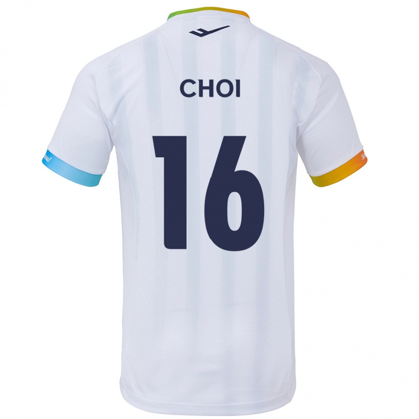 Kids Football Jun Choi #16 White Blue Away Jersey 2024/25 T-Shirt Canada