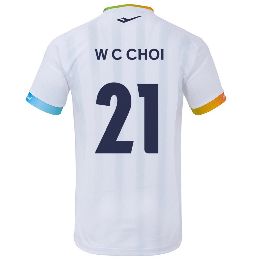 Kids Football Cheol-Won Choi #21 White Blue Away Jersey 2024/25 T-Shirt Canada