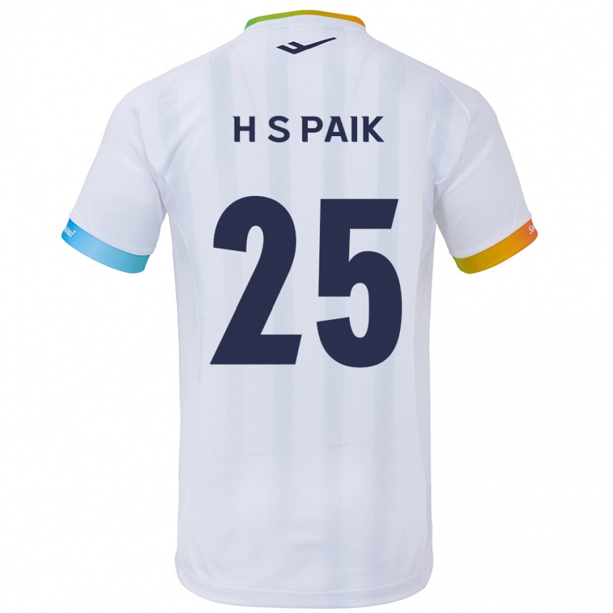 Kids Football Sang-Hoon Paik #25 White Blue Away Jersey 2024/25 T-Shirt Canada