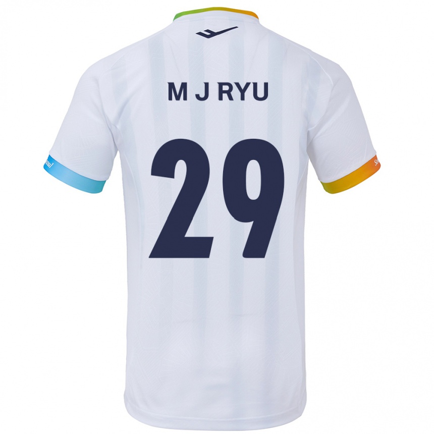 Kids Football Jae-Moon Ryu #29 White Blue Away Jersey 2024/25 T-Shirt Canada