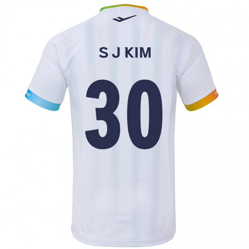 Kids Football Ju-Sung Kim #30 White Blue Away Jersey 2024/25 T-Shirt Canada