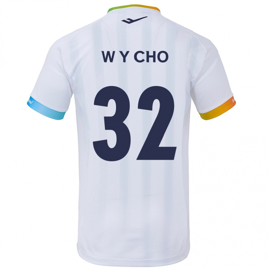 Kids Football Young-Wook Cho #32 White Blue Away Jersey 2024/25 T-Shirt Canada