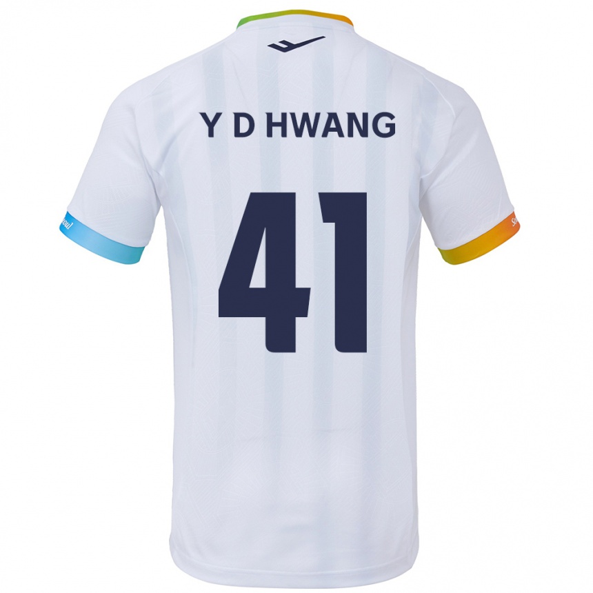 Kids Football Do-Yoon Hwang #41 White Blue Away Jersey 2024/25 T-Shirt Canada