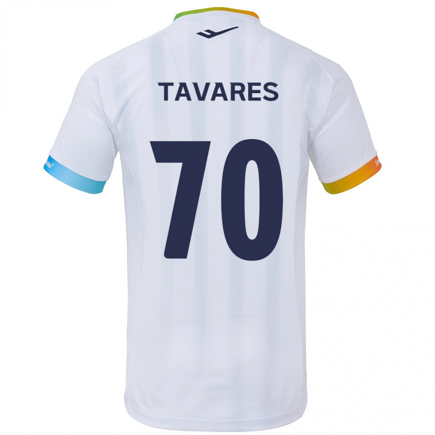 Kids Football Ronaldo Tavares #70 White Blue Away Jersey 2024/25 T-Shirt Canada