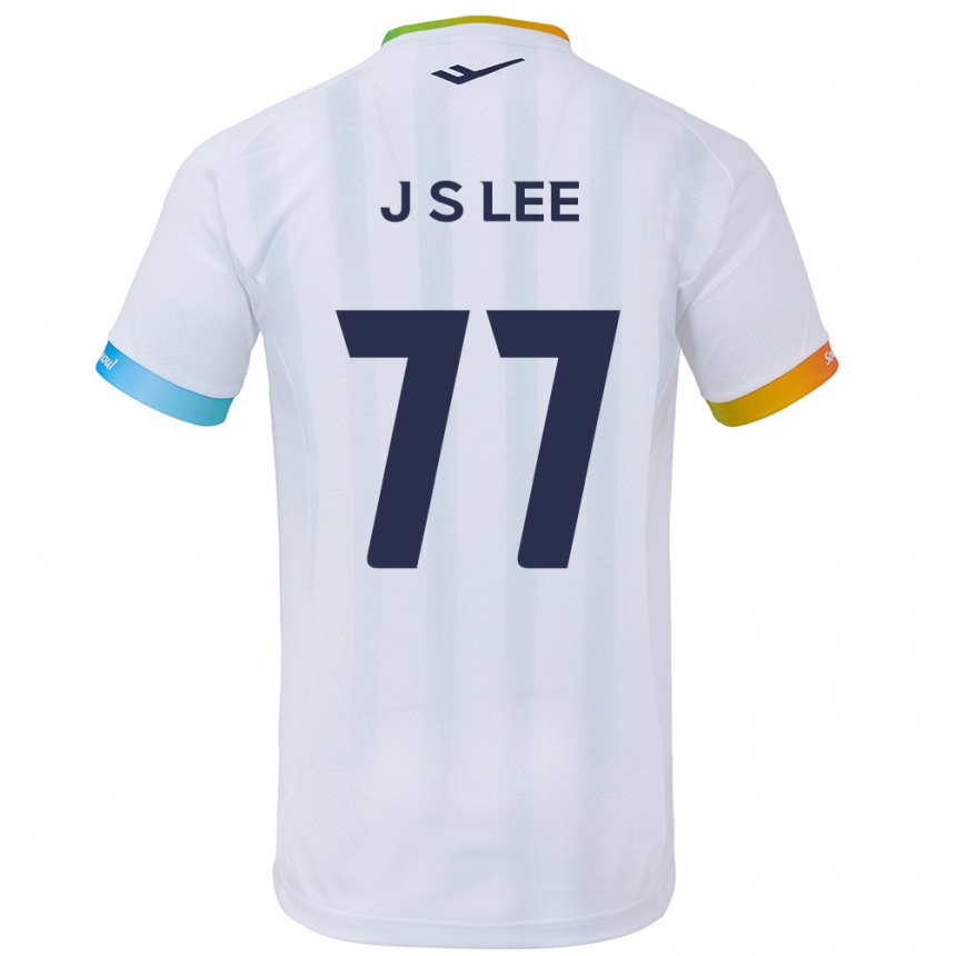 Enfant Football Maillot Seung-Joon Lee #77 Blanc Bleu Tenues Extérieur 2024/25 Canada