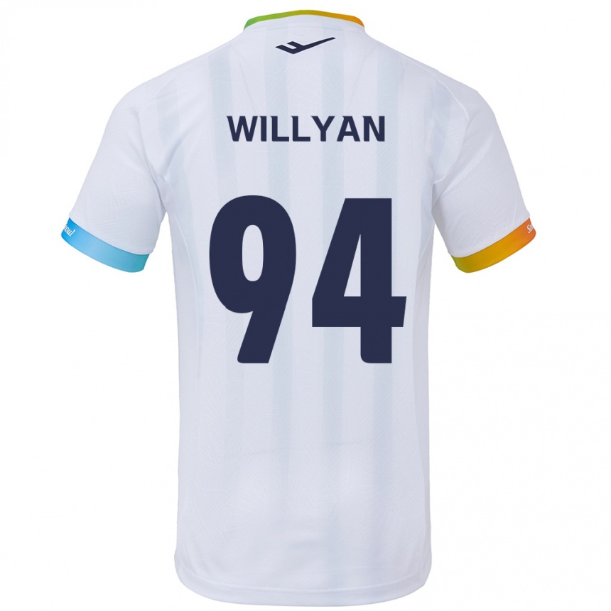 Kids Football Willyan #94 White Blue Away Jersey 2024/25 T-Shirt Canada