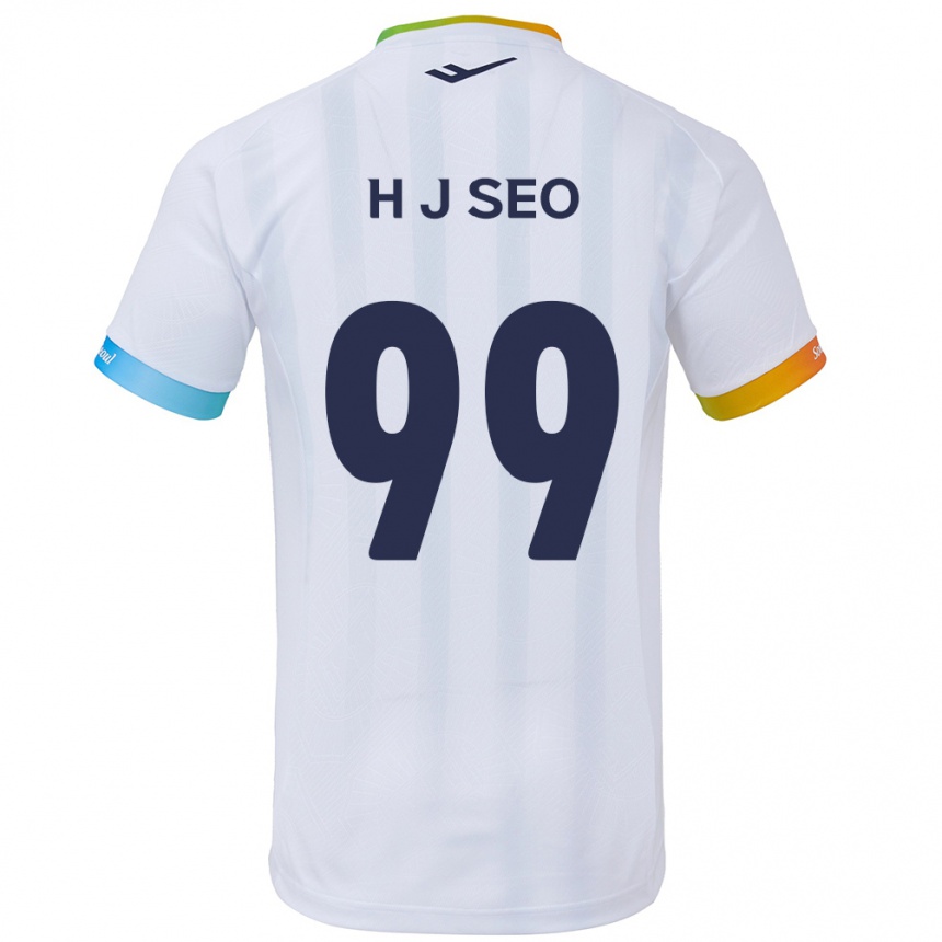 Enfant Football Maillot Ju-Hwan Seo #99 Blanc Bleu Tenues Extérieur 2024/25 Canada