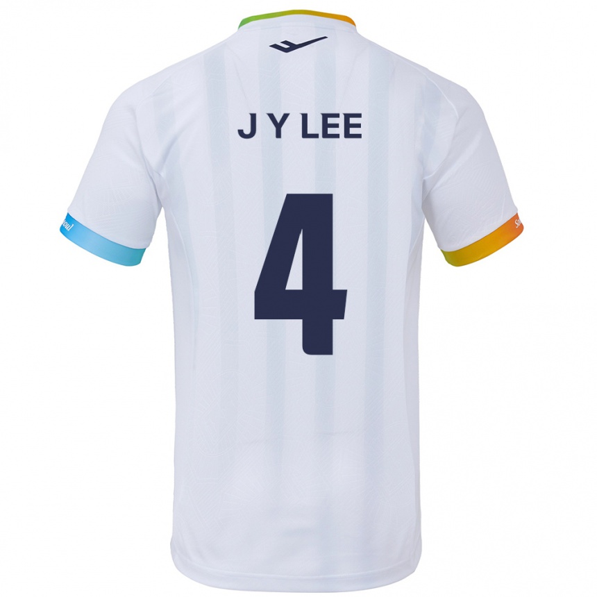 Enfant Football Maillot Young-Jun Lee #4 Blanc Bleu Tenues Extérieur 2024/25 Canada