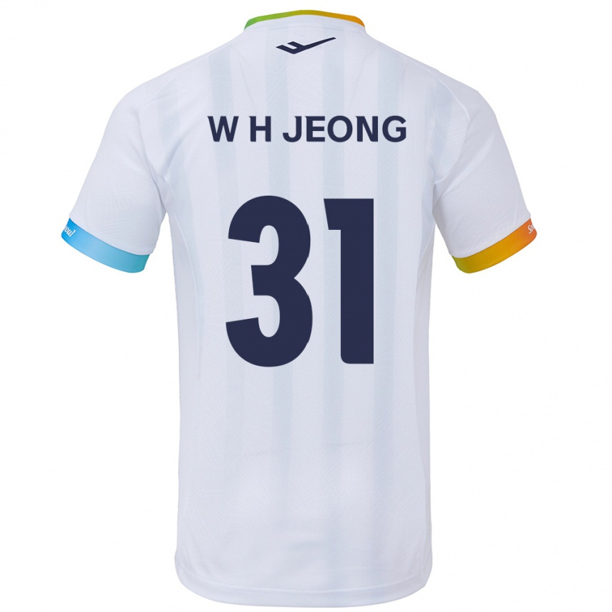 Kids Football Hyun-Woong Jeong #31 White Blue Away Jersey 2024/25 T-Shirt Canada