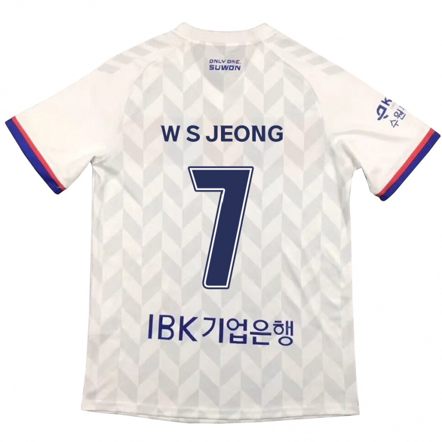 Enfant Football Maillot Seung-Won Jeong #7 Blanc Bleu Tenues Extérieur 2024/25 Canada