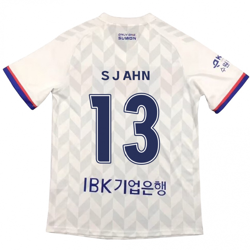 Kids Football Jun-Su Ahn #13 White Blue Away Jersey 2024/25 T-Shirt Canada