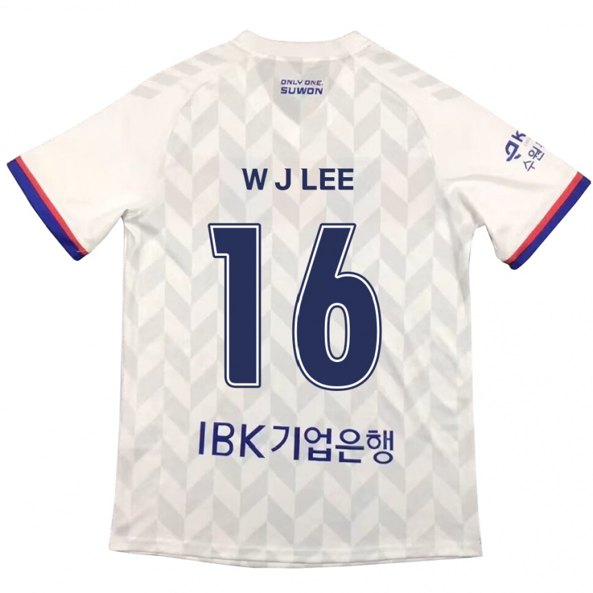 Kids Football Jae-Won Lee #16 White Blue Away Jersey 2024/25 T-Shirt Canada