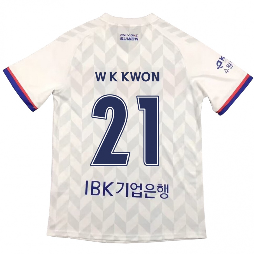 Enfant Football Maillot Kyung-Won Kwon #21 Blanc Bleu Tenues Extérieur 2024/25 Canada