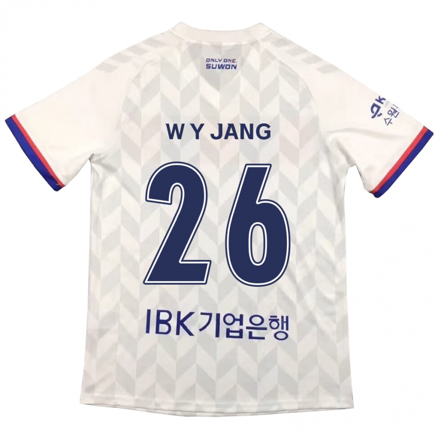 Kids Football Young-Woo Jang #26 White Blue Away Jersey 2024/25 T-Shirt Canada