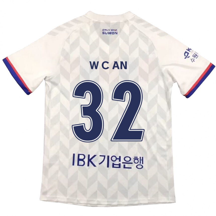 Kids Football Chi-Woo An #32 White Blue Away Jersey 2024/25 T-Shirt Canada