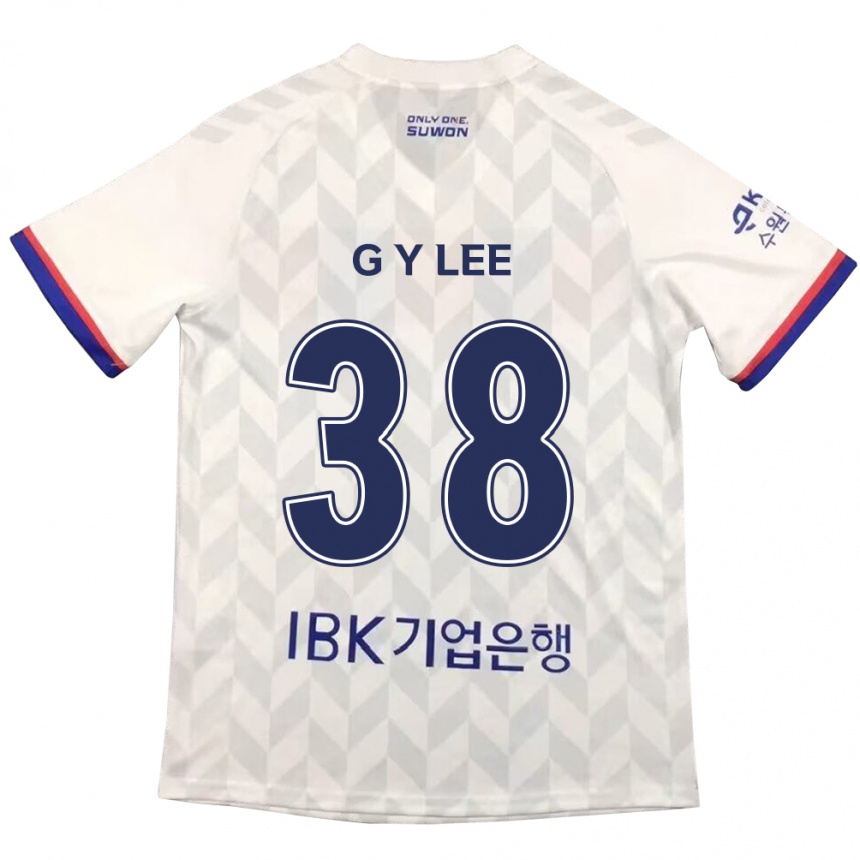 Enfant Football Maillot Yun-Gun Lee #38 Blanc Bleu Tenues Extérieur 2024/25 Canada