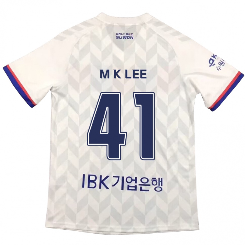 Kids Football Kyung-Min Lee #41 White Blue Away Jersey 2024/25 T-Shirt Canada