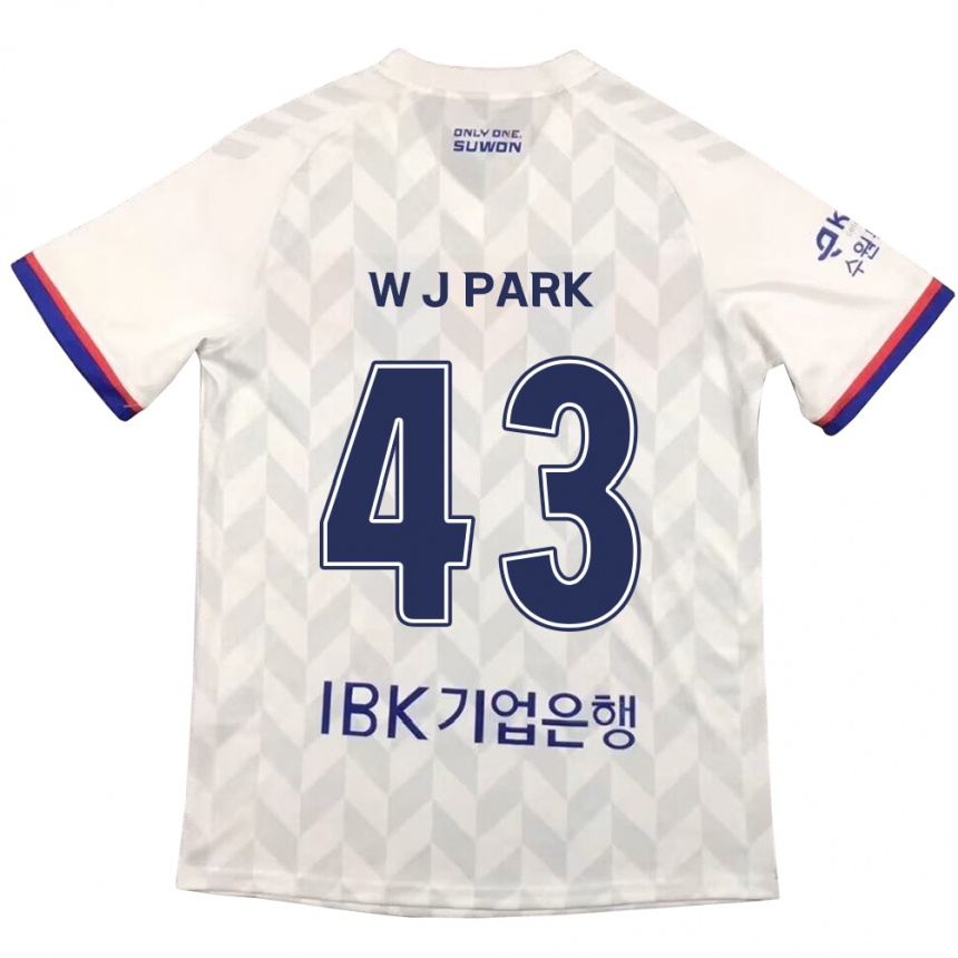 Enfant Football Maillot Jin-Woo Park #43 Blanc Bleu Tenues Extérieur 2024/25 Canada