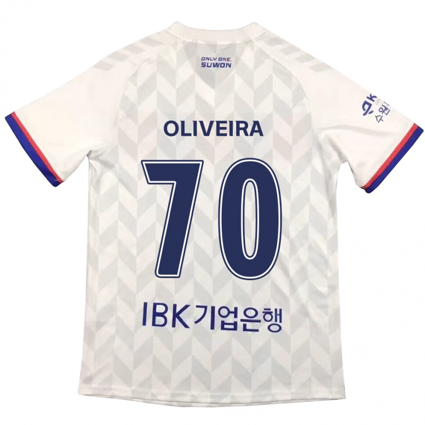 Kids Football Anderson Oliveira #70 White Blue Away Jersey 2024/25 T-Shirt Canada