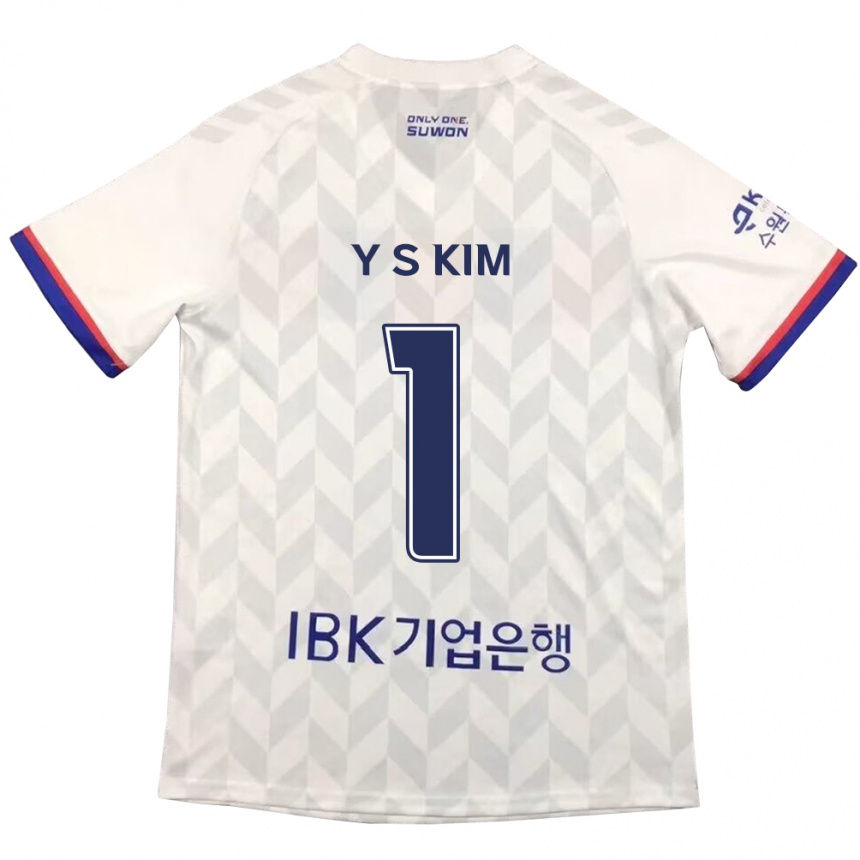 Kids Football Seong-Yoon Kim #1 White Blue Away Jersey 2024/25 T-Shirt Canada