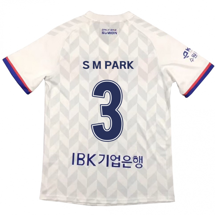 Enfant Football Maillot Min-Seo Park #3 Blanc Bleu Tenues Extérieur 2024/25 Canada