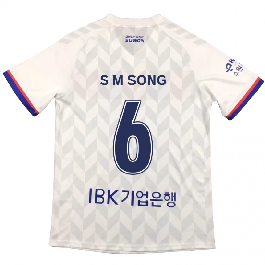 Enfant Football Maillot Min-Seob Song #6 Blanc Bleu Tenues Extérieur 2024/25 Canada